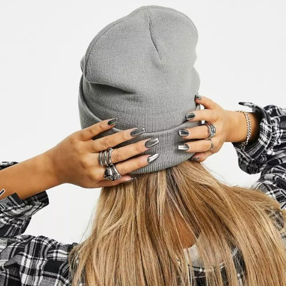 NWT Vans Off The Wall Women's Breakin Curfew II Beanie In Frost Gray Onesize - Picture 4 of 11